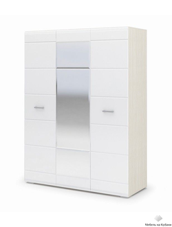 Симба шкаф 3-х створчатый Белфорт/Белый глянец