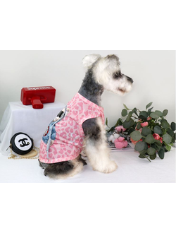 Майка для собак Мишка в очках розовая