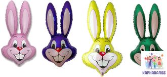 Шар Заяц \Кролик 89 см Ассорти ( шар  + гелий + лента)