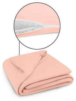 Пододеяльник Cleo трикотажный на молнии 220х200 100% хлопок (персик) 220/07