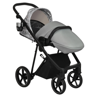 Коляска 3в1 Roan Sol Flowers Gray/Black (руч.Черная)