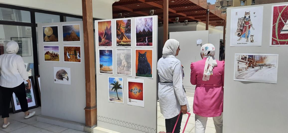 Картина "Мать звёзд - богиня Нут" на выставке "Египет глазами русских художников", 2022