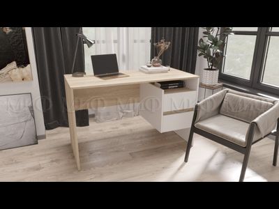 Стол компьютерный №9 1200*750*556мм Дуб сонома/белый