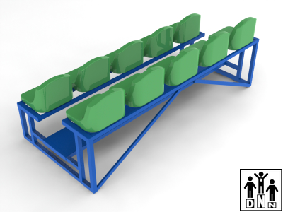 Быстровозводимая трибуна 2-х рядная без ограждений