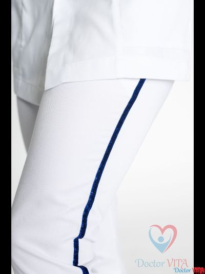 Брюки белые с синими лампасами IvaMED