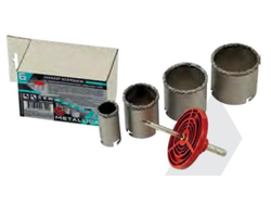 Набор коронок по плитке с твердосплавным зерном METALLICA Optima 33/53/67/73 мм с держателем