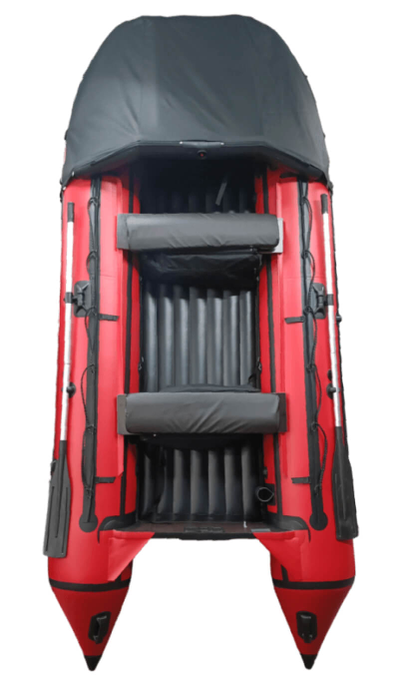 Моторная лодка ДИКИЙ 380 НДНД с тентом красный