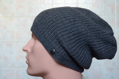 Итальянская вязаная мужская шапка Vizio 6183 CL серая