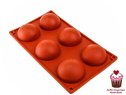 Форма для муссовых десертов Полусфера 6см, 6 ячеек, силикон