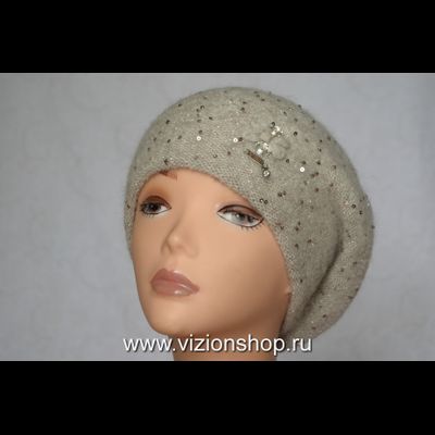 Берет зимний для женщин зима 2020 Vizio Визио Италия 6457 бежевый