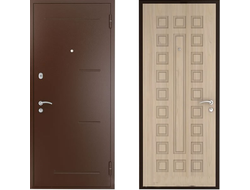 Металлическая дверь с отделкой порошковым напылением с рисунком. Модель ДК951