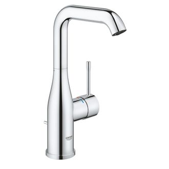 Смеситель для раковины GROHE Essence+ с донным клапаном и высоким изливом, хром, 32628001