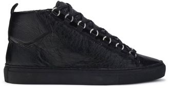 Зимние кеды Balenciaga Arena High Shiny Black Winter