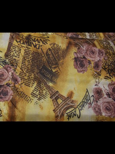 Ткань подкладочная рисунок Париж