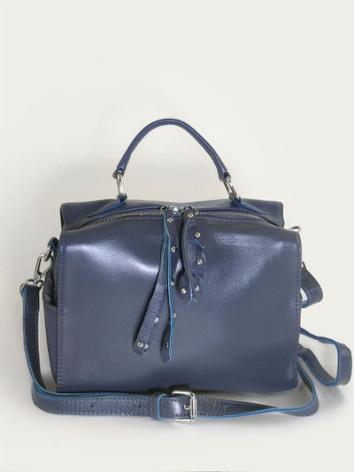 (АРТИКУЛ: 10070/1) СУМКА ЖЕНСКАЯ, НЕБОЛЬШАЯ, НАТУРАЛЬНАЯ КОЖА, ГРЯЗНО-ГОЛУБАЯ, С ПЛЕЧЕВЫМ РЕМНЕМ