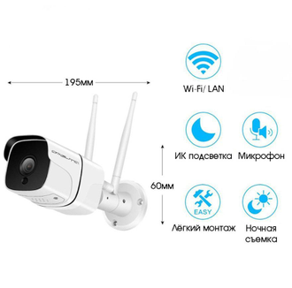 Видеокамера IP-WiFi Орбита OT-VNI48 (1920*1080, 2Mpix, 3,6мм, металл)