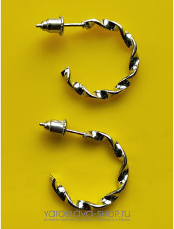 Модель: АЛ-265. Серьги-кольца витые.