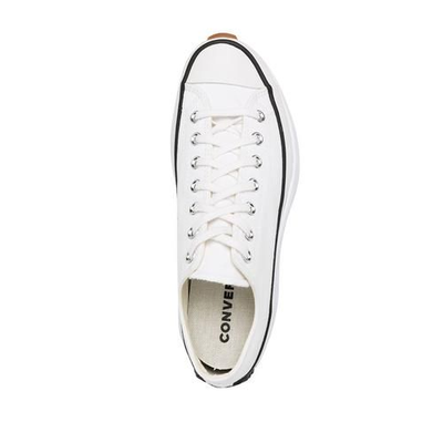 КЕДЫ CONVERSE НА ПЛАТФОРМЕ НИЗКИЕ С ЧЕРНОЙ ПОЛОСОЙ БЕЛЫЕ