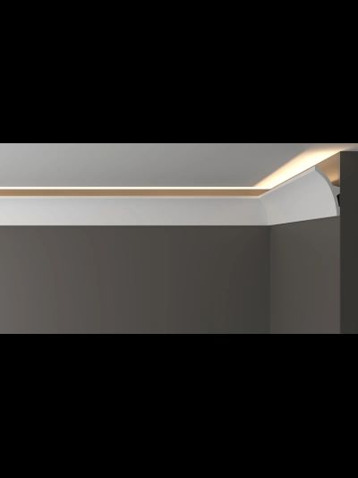 Потолочный плинтус для подсветки DECOR-DIZAYN DD512, из дюрополимера, под покраску, ударопрочный, 2 метра