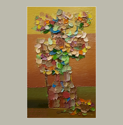 Кувшин с подсолнухами. Посвящается Ван Гогу. 2019. Холст, масло.. 80х50