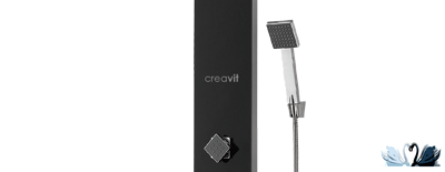 Душевая панель Creavit PT909, гидромассаж, термостекло черного цвета