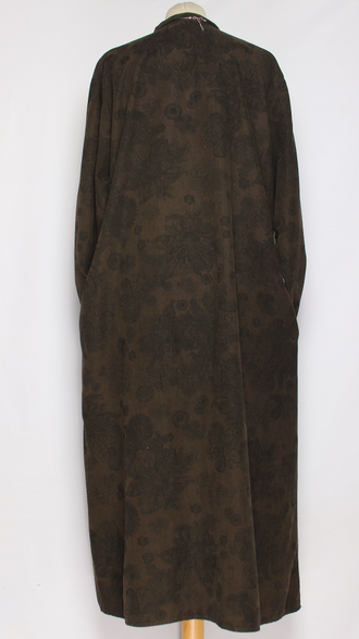 Платье Бохо вельветовое "СТОЙКА ЗАЩИП ЦВЕТЫ" кофе  до р.52