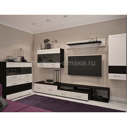 ОМ227 Гостиная Квартал. Размер: 3844х1700х492. Ширина: ТВ-ниши 1648 мм.