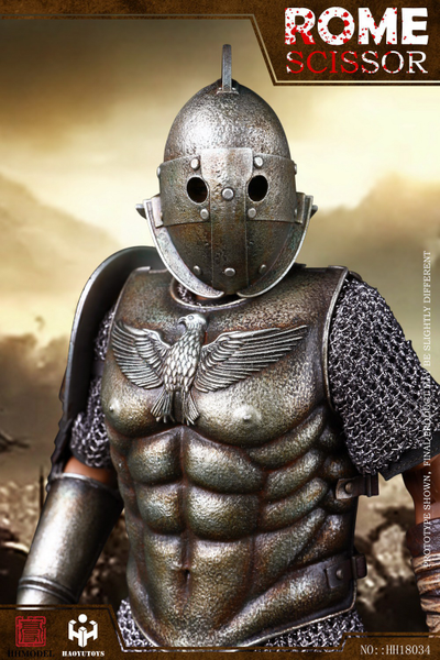 Римский гладиатор скисор (арбелас) в серебряной броне - Коллекционная ФИГУРКА 1/6 Imperial Army Hunting Ground Fighter SCISSOR Silver Edition (HH18034) - HHMODEL & HAOYUTOYS