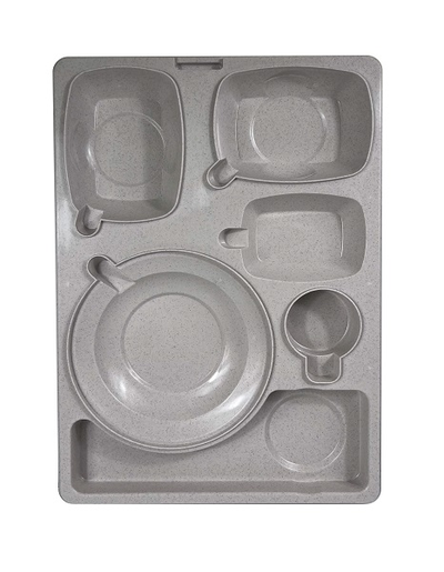 Термоподнос с крышкой 542*390*120 мм. на 6 предметов с зажимом (-40°C до +110°C) п/п