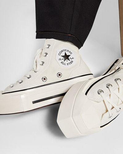 кеды Converse на ноге белые высокие