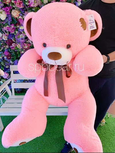 Большой плюшевый мишка 150 см розовый Тони