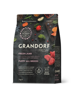 Grandorf Fresh Puppy сухой корм для щенков всех пород с ягненком и бататом, 3 кг