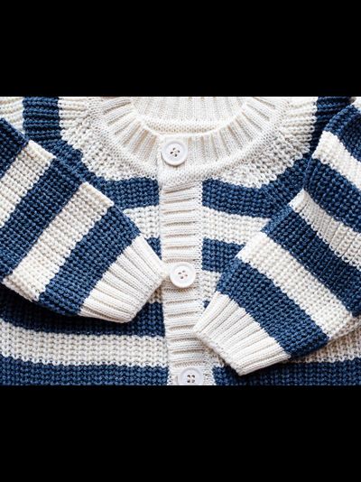 Кардиган молочный/синий