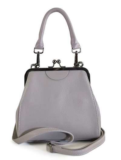 (АРТИКУЛ: 9833/2/01) СУМКА ЖЕНСКАЯ, МАЛЕНЬКАЯ, НАТУРАЛЬНАЯ КОЖА, СЕРАЯ С БЕЖЕВЫМ ОТТЕНКОМ, С РУЧКОЙ И РЕМНЕМ ЧЕРЕЗ ПЛЕЧО
