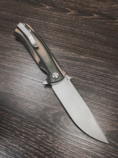 Складной нож ЧИЖ-DOUBLE HD рукоять G10, цвет тайга