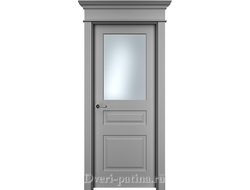 Дверь со стеклом Нафта 3 ДО, серая эмаль