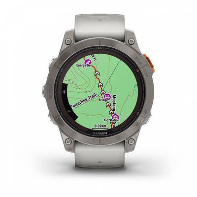 Умные часы Garmin Fenix 7 Pro Sapphire Solar титановый серый с серо-оранжевым ремешком 010-02777-20