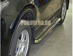 Пороги с накладным листом d53 для Toyota RAV4 (2015-2019)