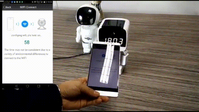 DE-WMrobot-clock Видеоняня WiFi-LAN видеокамера моторизированная с DVR, HD 960 p (cam360)
