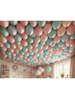 100 шаров с гелием, АССОРТИ 30см