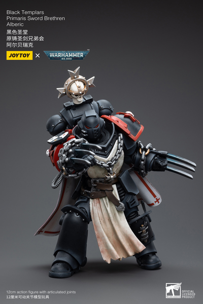 Брат меча Черных Храмовников Альберик (Warhammer 40k) - КОЛЛЕКЦИОННАЯ ФИГУРКА 1/18 Black Templar Primaris Sword Brethen Alberic (JT3822) - JOYTOY