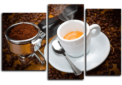 Модульная картина "Свежемолотый кофе"