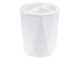 Подставка для зубных щеток пластмассовая "Призма" белая