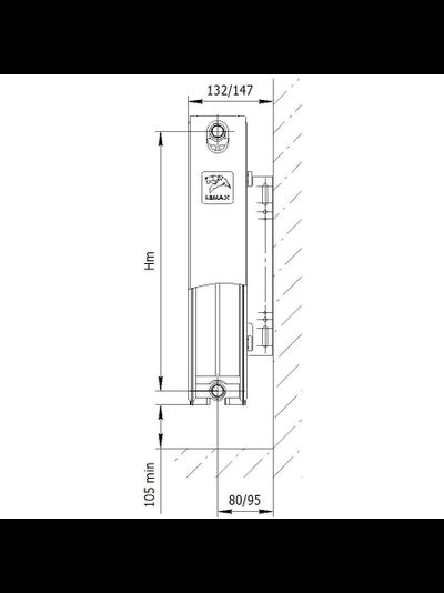Радиатор стальной панельный Лемакс LEMAX VС22 500 * 400 500 600 700 800 900 1000 1200 1400 нижнее подключение