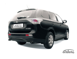 Защита заднего бампера d57 "волна"  Arbori черн. для MITSUBISHI Outlander 2013-2014 ( AFZDAMOUT1310B )