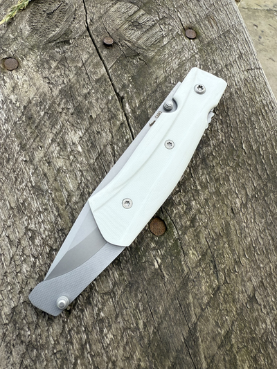 Складной нож Wild West сталь AUS 10, рукоять G10, цвет белый рельеф