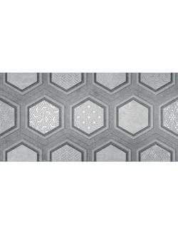Декор ВКЗ Рона D, 25х50, серый
