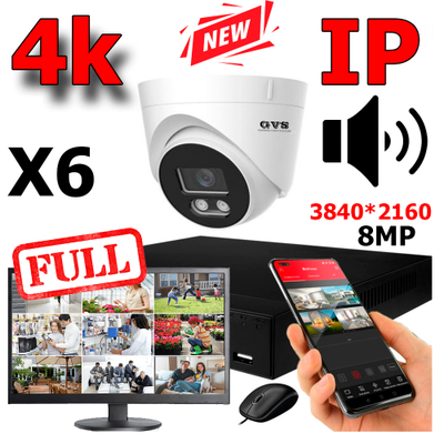 Комплект IP-камер 8 Мегапикселей с записью звука «GVS DS-F6 IP 4K Full»