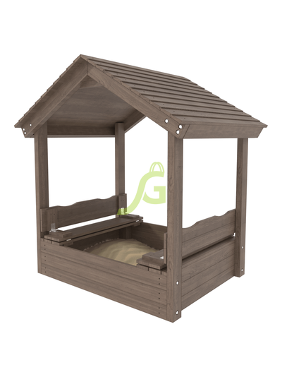 Детская деревянная песочница IgraGrad с крышкой и крышей