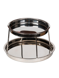 Этажерка 2 яруса d28,5,/35,5 см для подачи морепродуктов, нержавеющая сталь